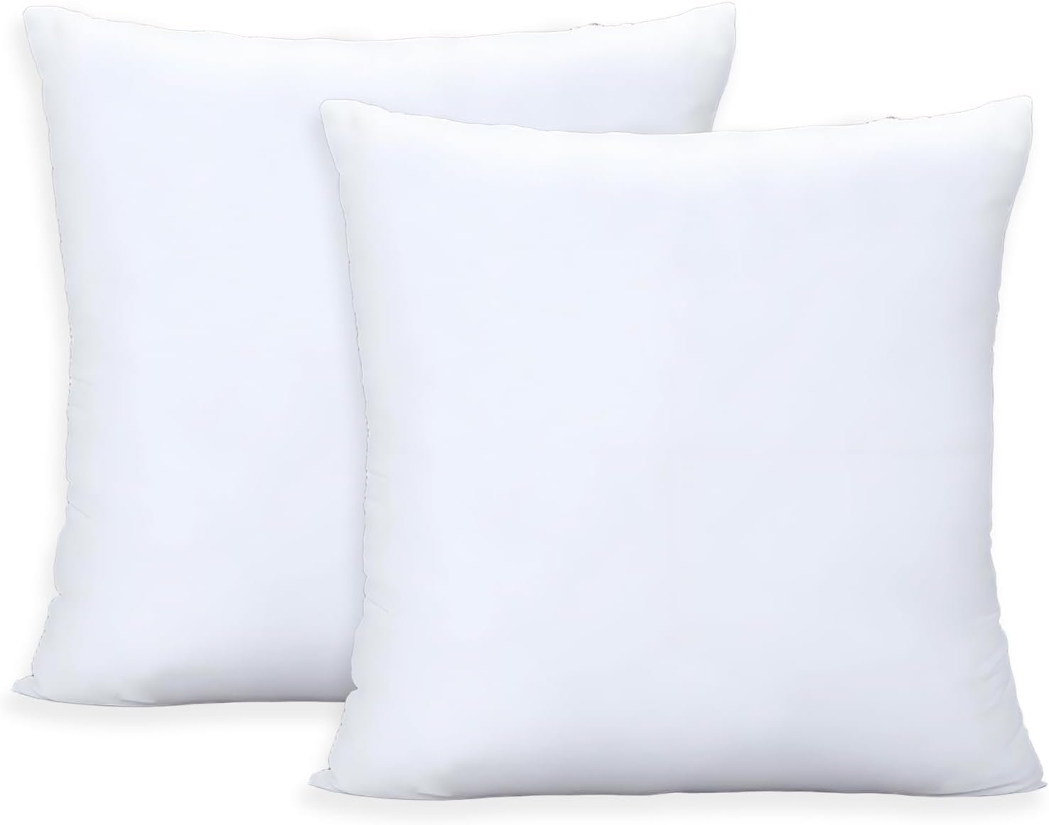 Throw Pillows Insert Set of 2, White 18x18in Pillow Inserts with 100% Cotton Cover,Bed and Couch Decorative Stuffer Pillows,Indoor Pillows for Sofa