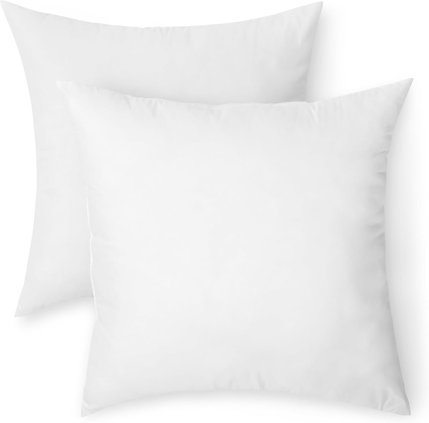 Amazon Basics Square Hypoallergenic Pillow Insert, Down Alternative Fiberfill, Sofa Bed Couch Decorative Stuffer, 18″, 2-Pack