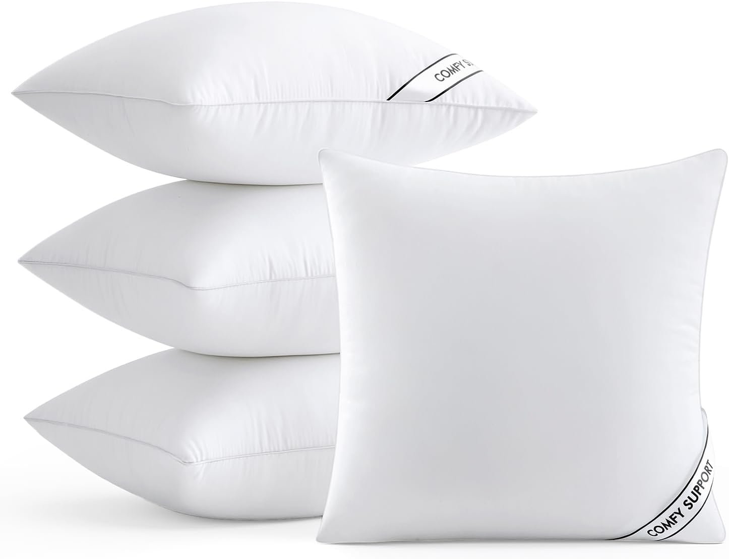 MIULEE 18×18 Pillows Inserts Pack of 4, Down Alternative Virgin Filling | Decorative Pillow Insert, Comfy Support Throw Pillows for Sofa Couch Bed