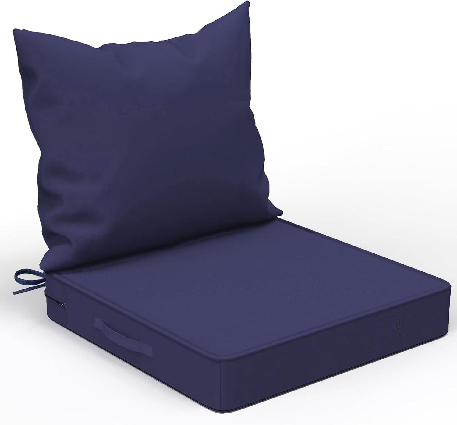 COZEER Outdoor Chair Cushions 24×24 Inch, Waterproof Fade Resistant, Blue | Edge Binding & Hidden Zipper Design, with Handle, Adjustable Straps & Hook and Loop Fastener, Suitable for Patio Furniture