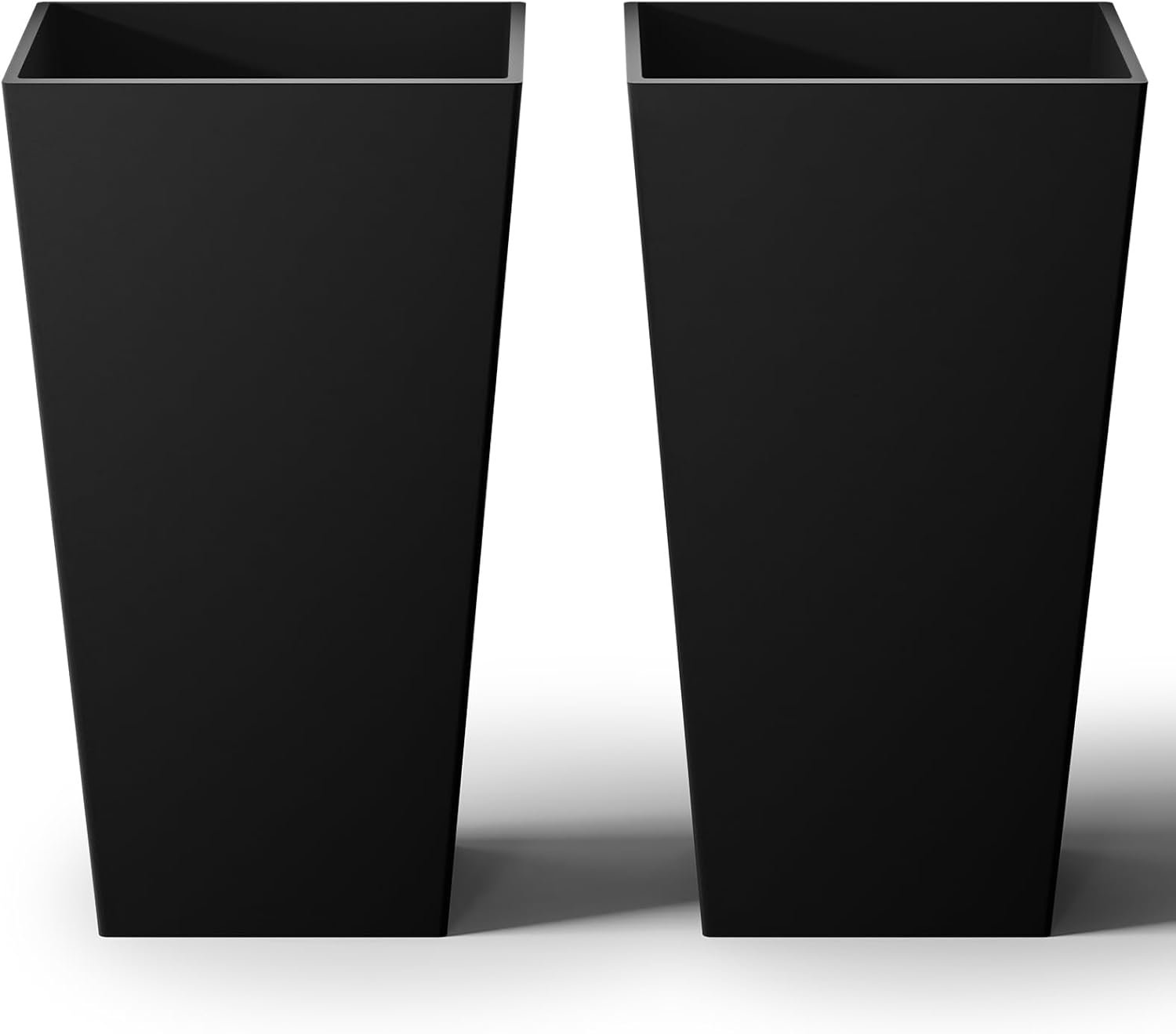 Taper Tall Planters 30 Inch Set of 2, Large Planter for Indoor Outdoor Plants, Modern Flower Pot Containers Large Decorative Tree Planter, Black