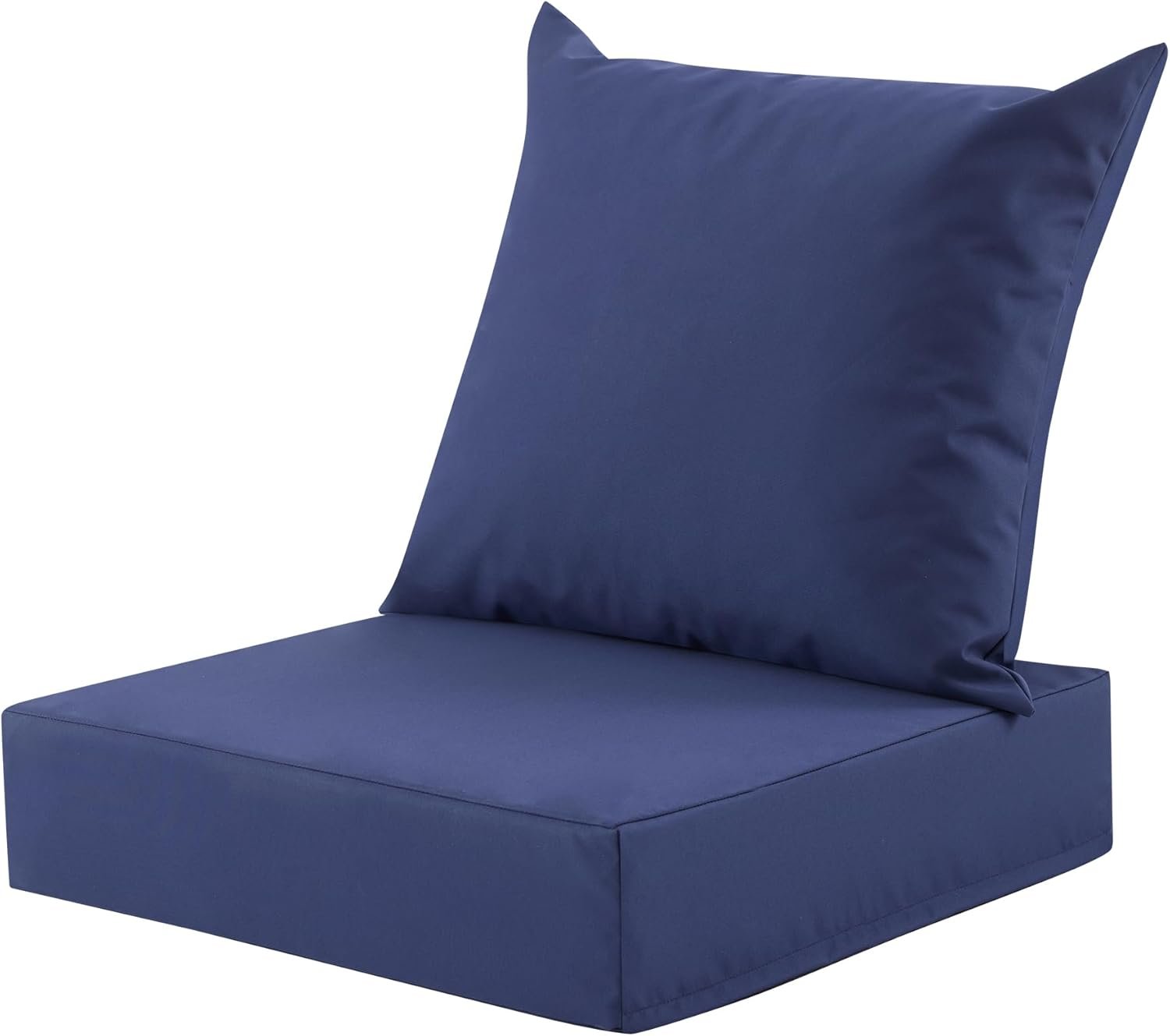 Outdoor Deep Seat Cushion Set, 24×24 Inch Water-Resistant & Fade-Resistant Outdoor Chair Cushions, Patio Furniture Cushions with Removable Cover for Patio Chair, Sofa,Navy Blue (Set of 1)