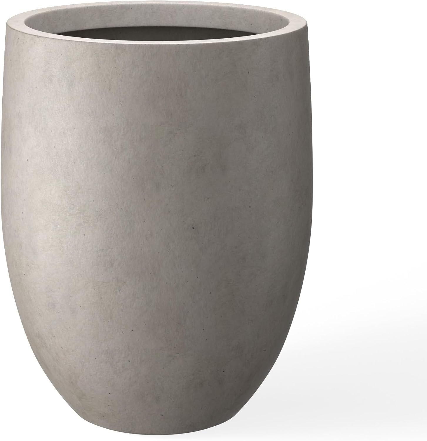 Kante Weathered Concrete Planter 21.7″ Tall All-Weather Round Large Pot | Handcrafted Cement Bullet, Anti-Frost & UV Outdoors, Plug for Indoor, Lightweight & Durable, Modern Home, Garden, Porch