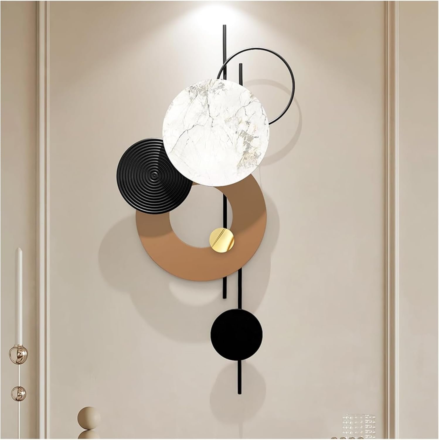 HEBOIX Large Metal Wall Decor Modern Metal Wall Art 3D Wall Sculptures | Handmade Wall Hanging Decoration for Living Room Dinning Room Bathroom Entryway Kitchen Office (19”Lx39”W)