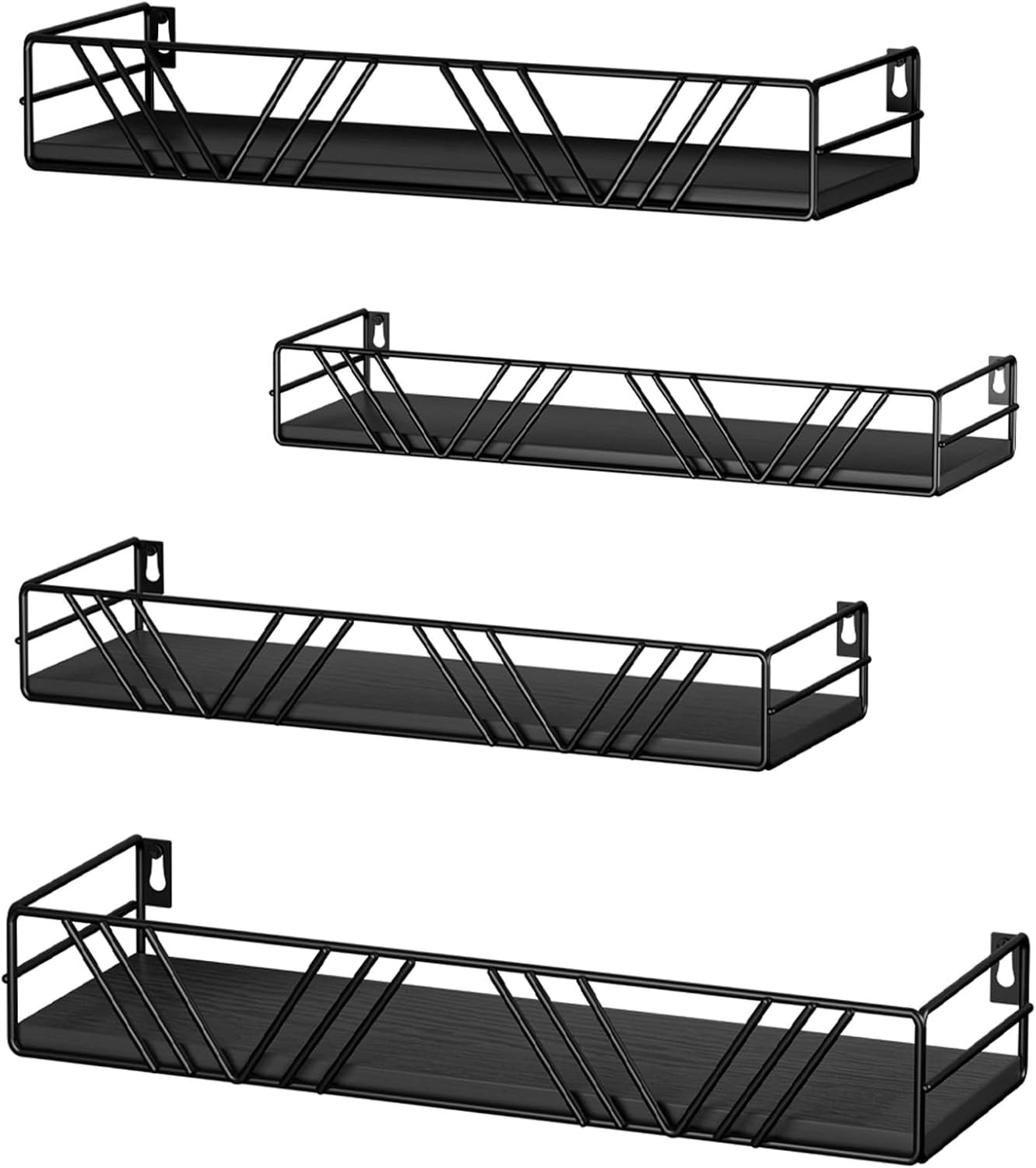 Amaoot Floating Shelves for Wall Set of 4, Wall Shelf Wood Floating Shelf | Different Sizes Mounted Wall Shelves for Living Room,Bedroom, Bathroom, Kitchen, Farmhouse Decor, Office