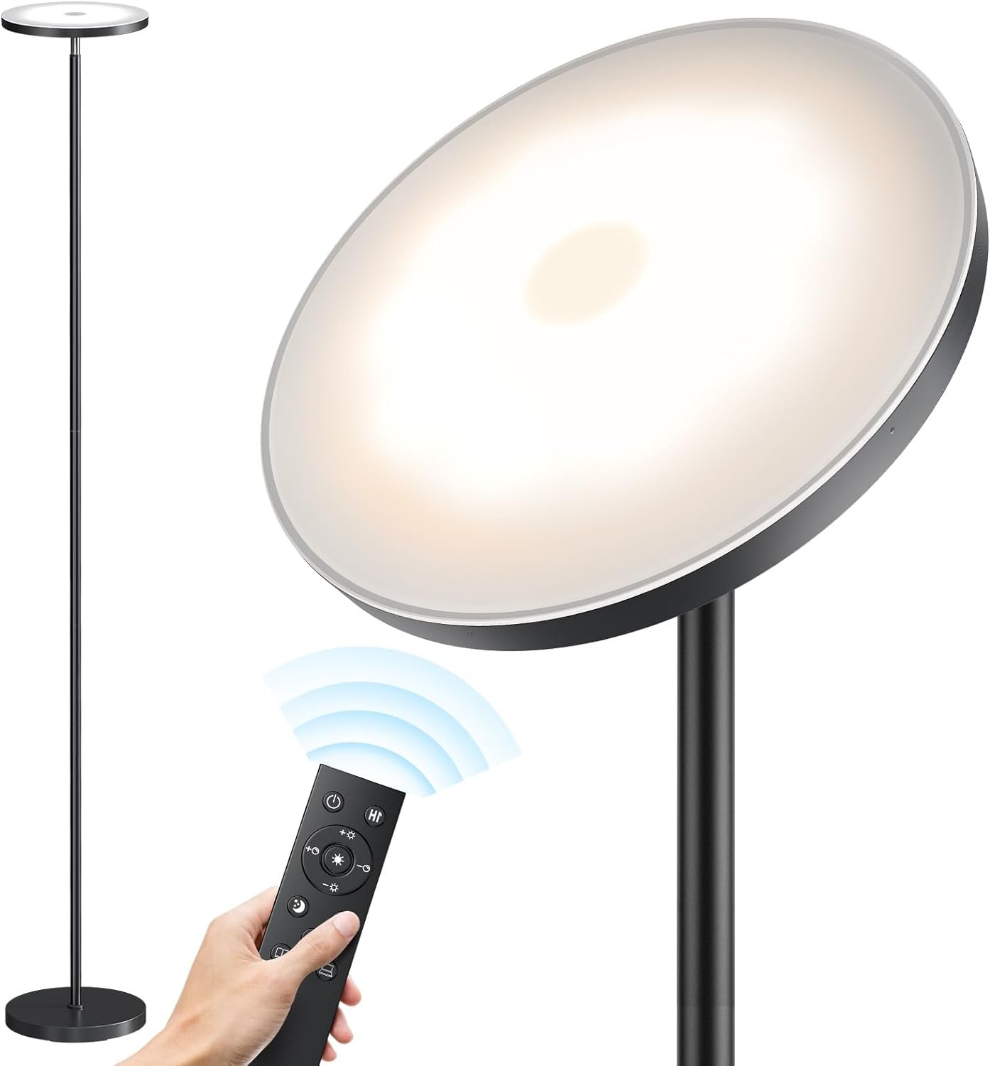 SUNMORY Floor Lamps for Living Room，LED Standing Lamp with Remote Control | 32W/3000LM Super Bright, 69″ Tall Floor Lamp with Stepless Dimmable, Modern Torchiere Corner Lamp for Bedroom, Office