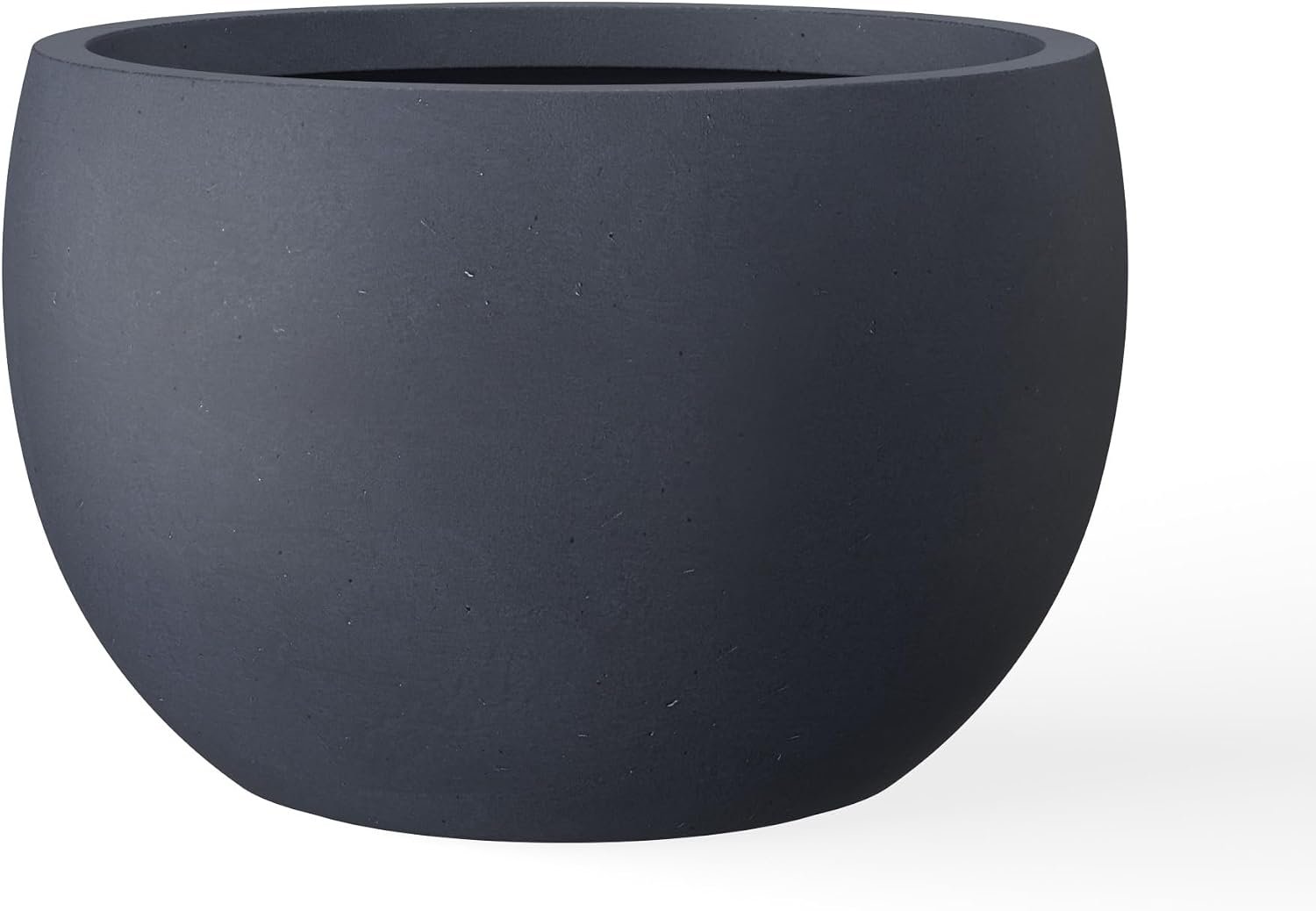 Kante Large Round Bowl Charcoal Concrete Planter 20″ Dia, Outdoor | Rubber Plug for Indoor, Drainage for Garden, All-Weather Cement Tree Pot, Handcrafted, Anti-Frost & UV, Modern Home Decor