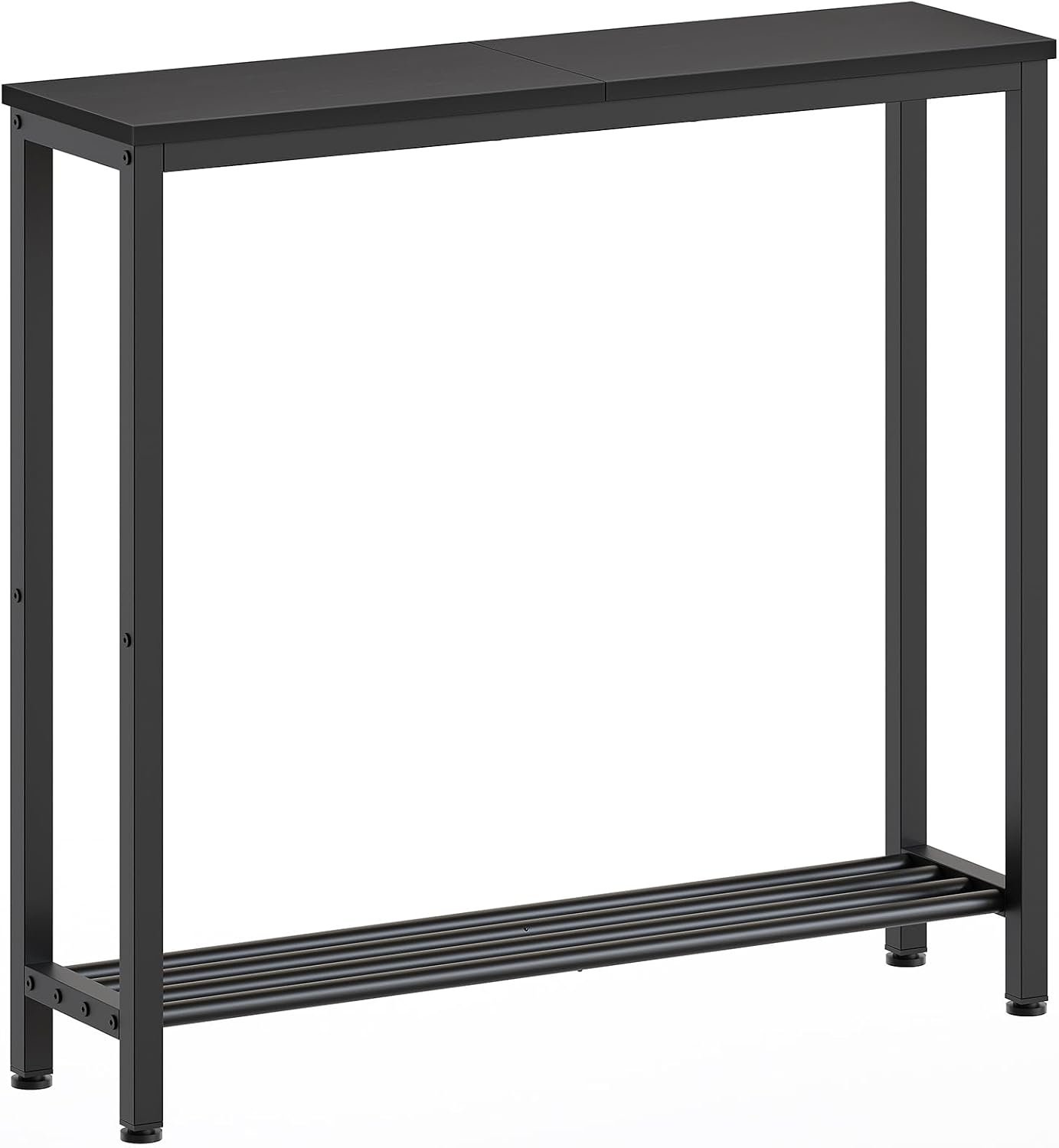 Narrow Console Table, 2-Tier Small Sofa Table, 29.5″ Thin Entryway Behind Couch Table with Shelves, Industrial Hallway Table, for Living Room, Foyer, Black CT03BB