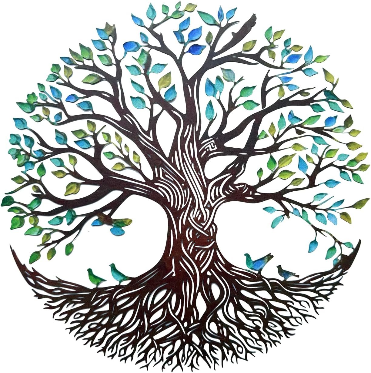 Metal Wall Decor Tree of Life Wall Art Silhouette Outdoor Wall Art for Your Garden Fence Patio Balcony