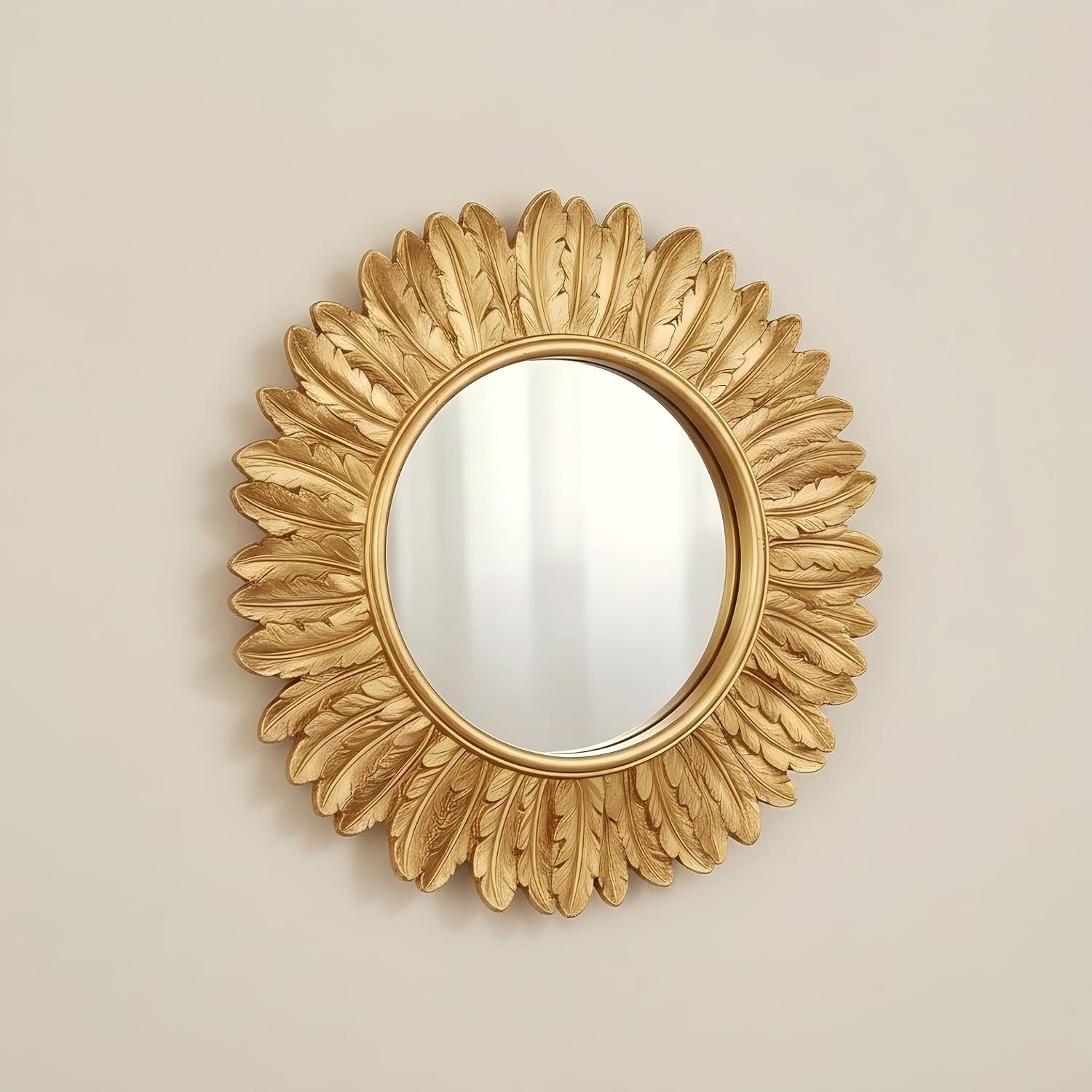 ZOROSY Gold Round Wall Mirror 12 inch – Small Wall Decorative Mirror, Boho Wall Decor Mirror for Dressing Table, Living Room, Entryway, Bedroom,Hallway,House Warming Gifts