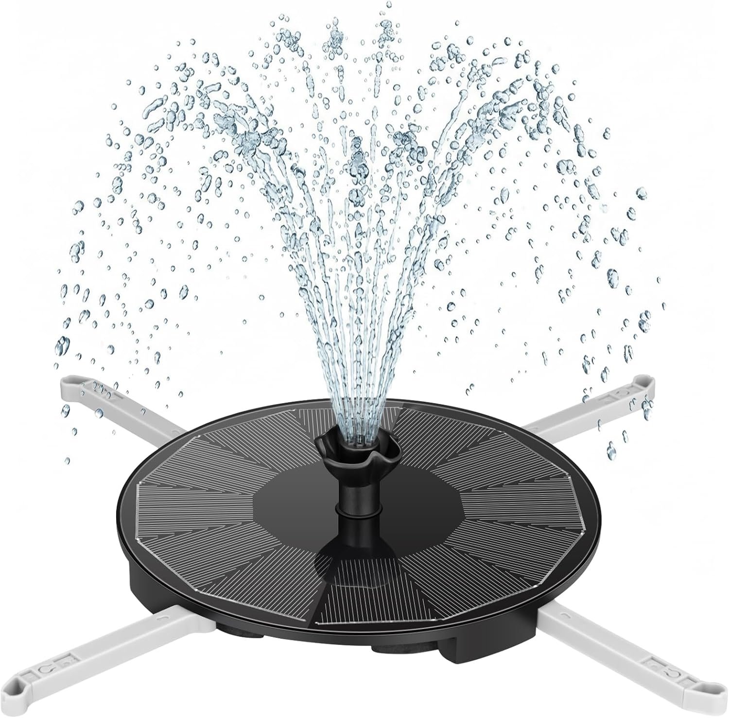 Solar Fountain Pump with 3 Spray Height Adjustment, Upgraded PET Solar Bird Bath Fountains with 6 Nozzles, Solar Water Fountain Pump for Outdoor, Bird Bath, Garden, Pool, Pond
