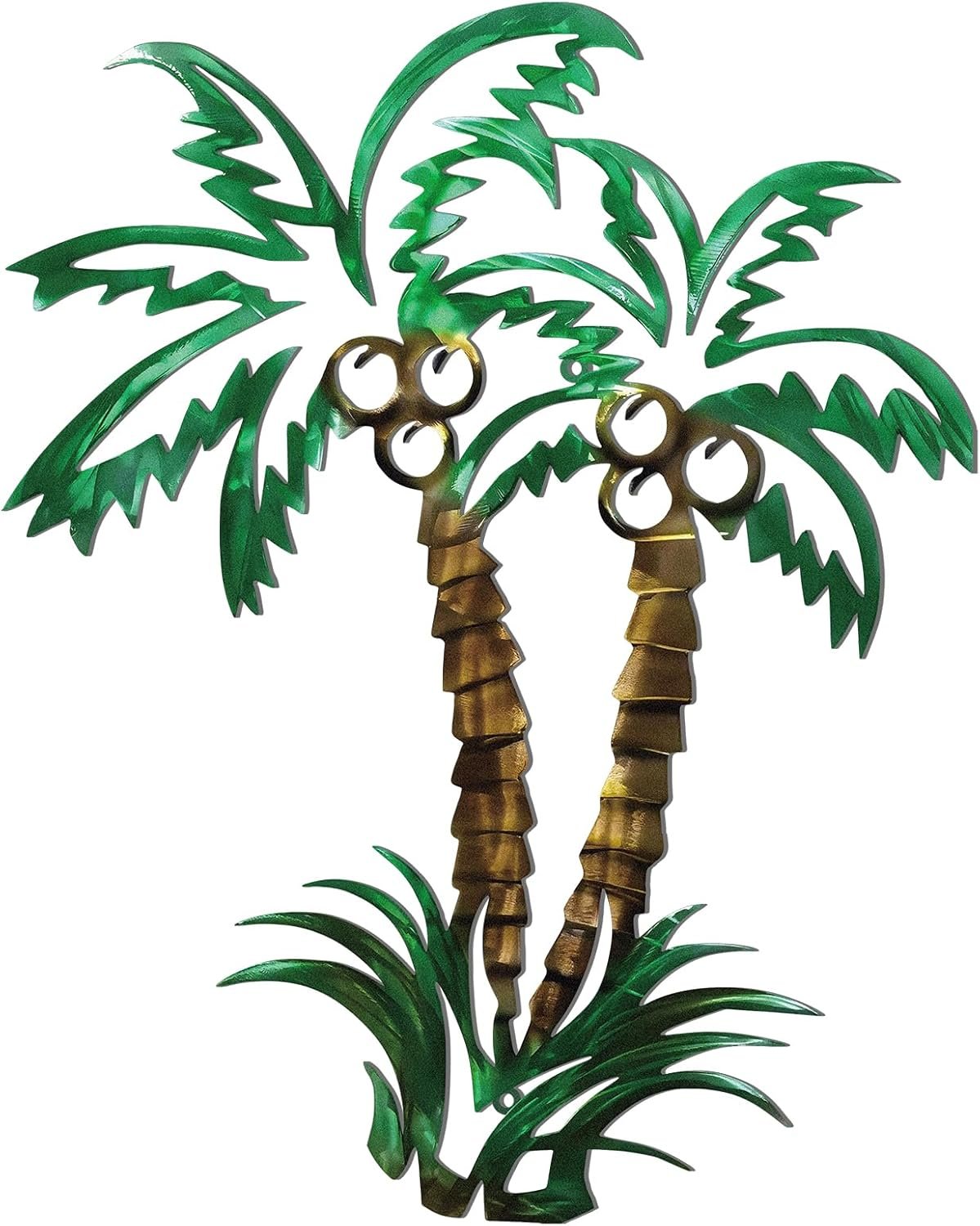 CroBlissful Palm Tree Metal Wall Decor Art, Coastal Beach Outdoor Decor | Tropical Wall Sculpture, Indoor Outside Use, Hanging Metal Art, Contemporary Patio Porch Garden, Boho Beach Home Accent