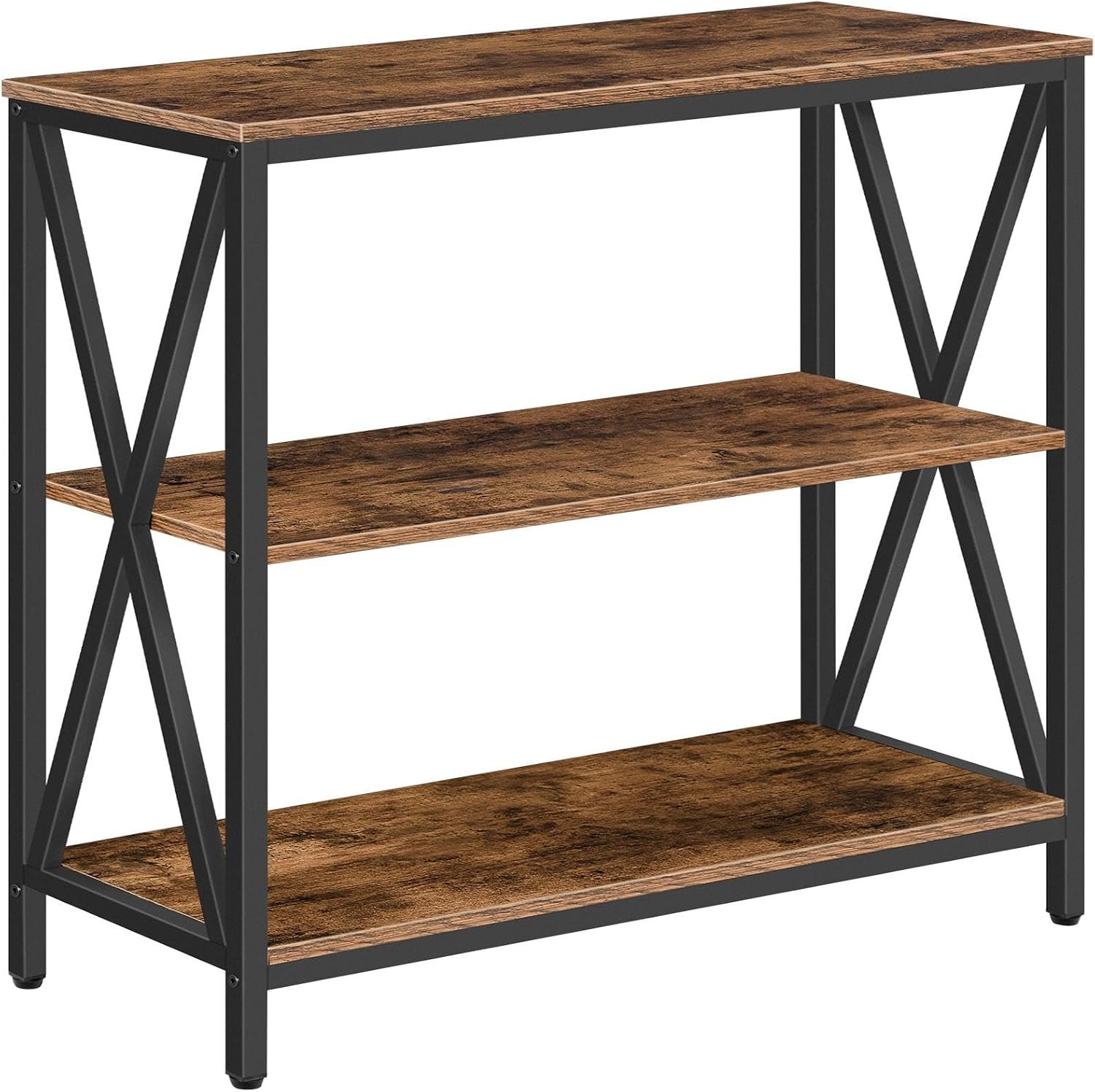 MAHANCRIS 31.5″ Sofa Table, Industrial Console Table, 3-Tier Entryway Table, Narrow Sofa Table with Storage Shelves, Foyer Table, Hallway Table for entryway, Living Room, Rustic Brown CTHR8001Z