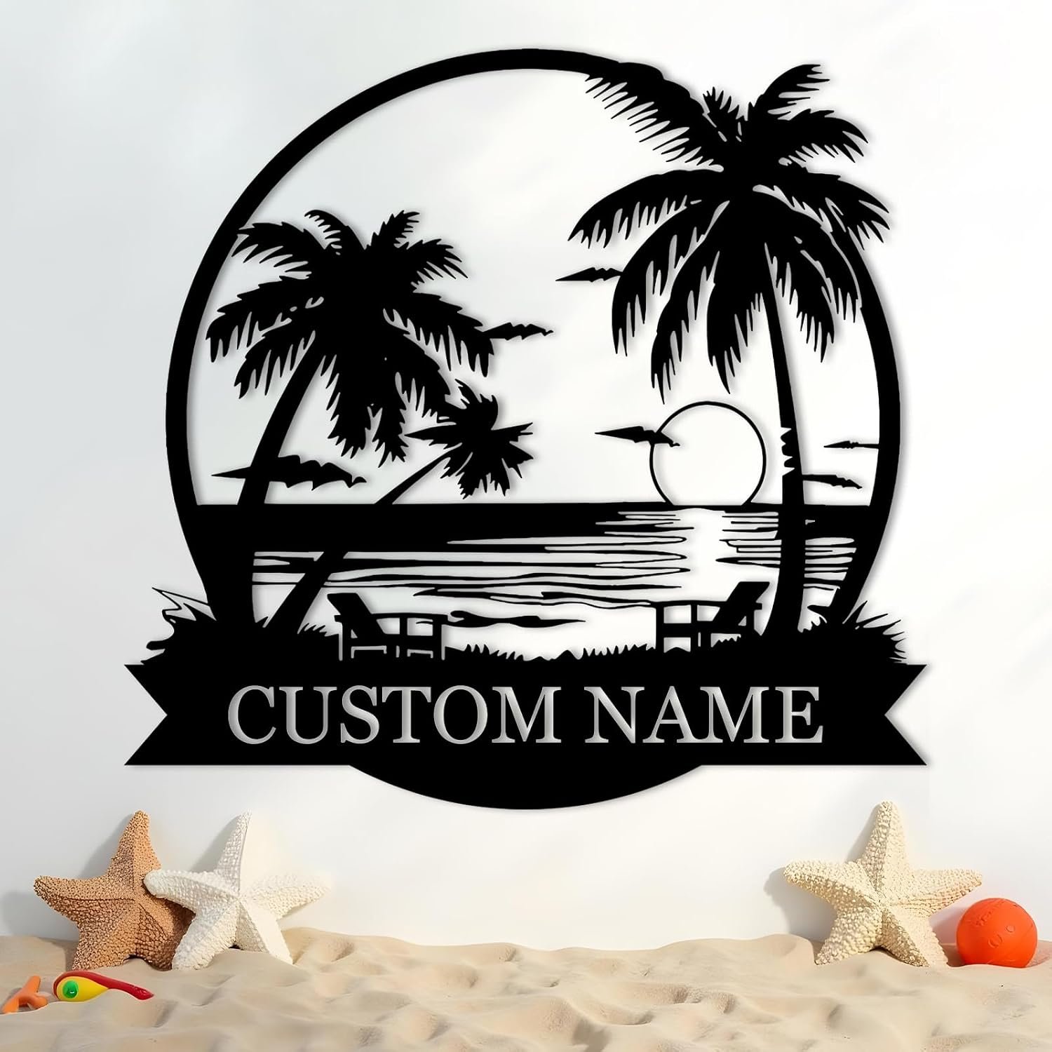 Customized Metal Signs Personalized Beach Metal Signs Custom Outdoor Signs | Last Name Sign Metal Wall Art Beach Sign Bathroom Wall Decor Home Decor Beach Lovers Christmas Birthday Housewarming Gift