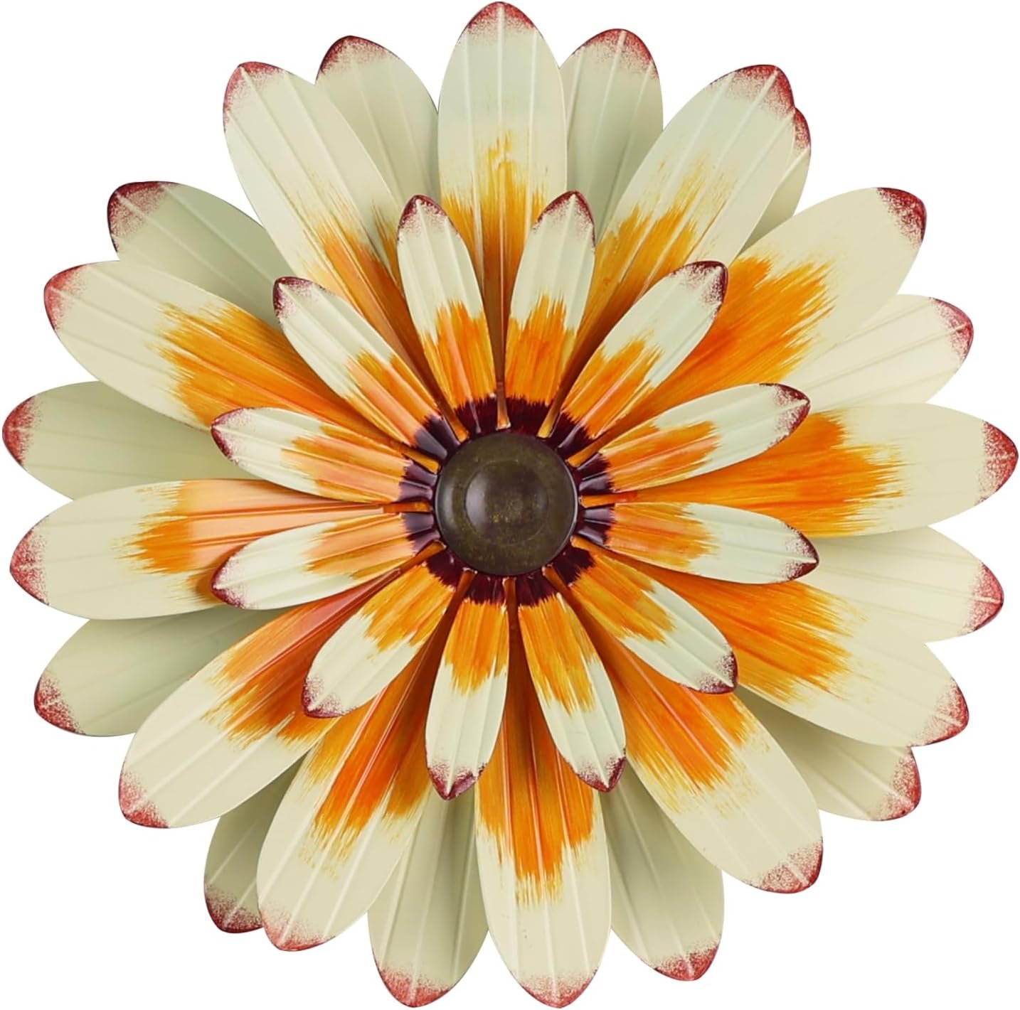 YEAHOME Metal Flower Wall Decor, 16″ Wall Art Hanging Decorations for Home Bathroom, Bedroom, Living Room, Office, Boho Art, Indoor Outdoor Decorations Patio Garden Decor