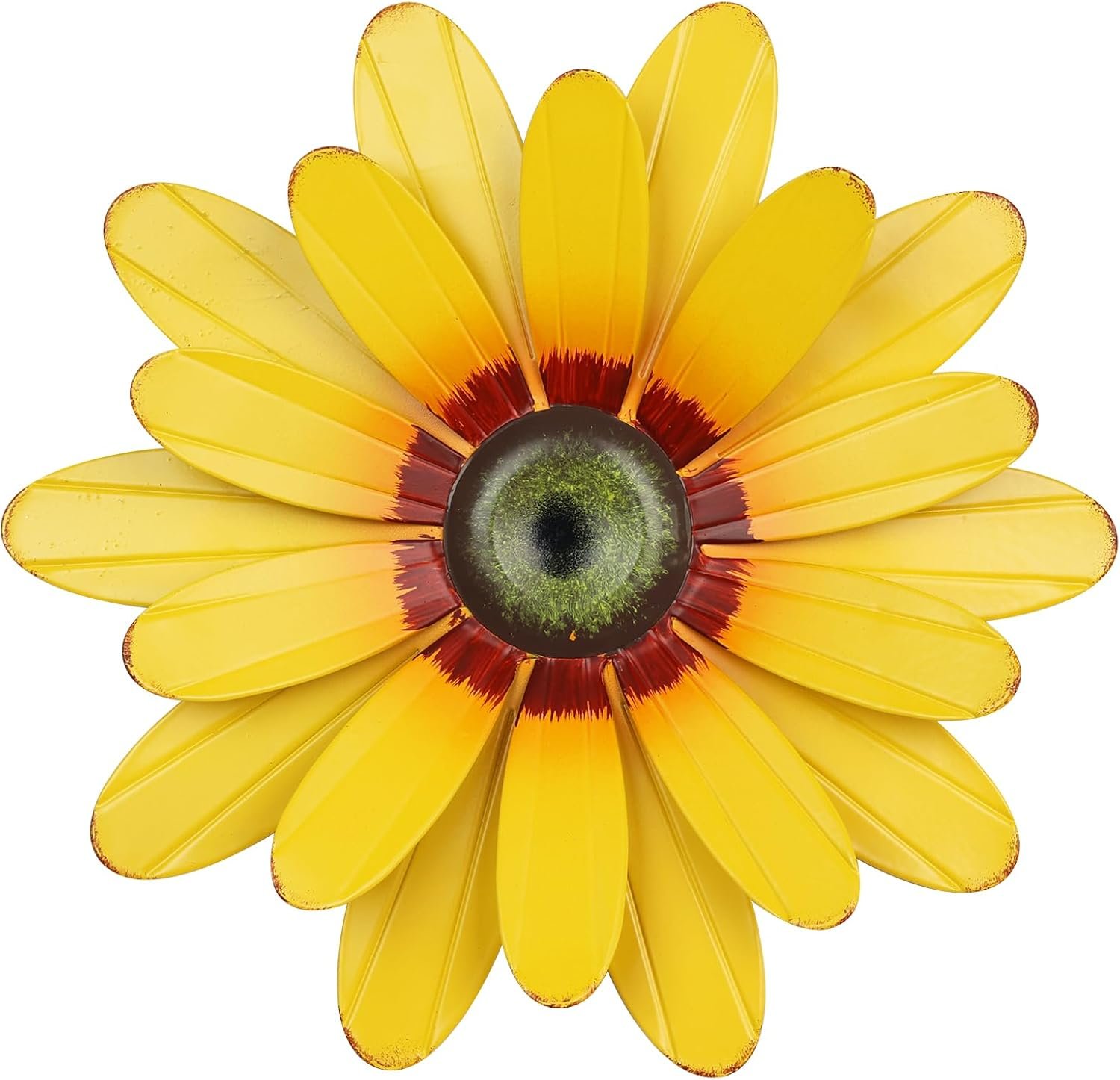 YEAHOME Sunflower Garden Decor, 11” Metal Flower Wall Decor, Yard Hanging Wall Art Decorations for Kitchen, Bathroom, Living Room, Spring Boho Art for Indoor Outdoor