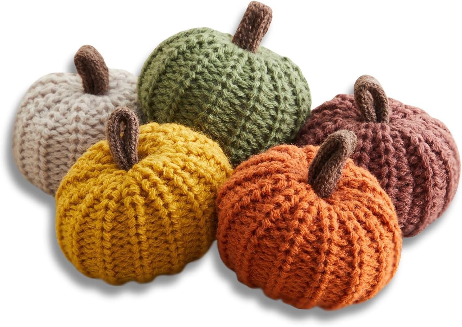Your Heart’s Content MINI Knit Pumpkins, Set of 5 (Autumn Set) | Fall Farmhouse Decor, Tier Tray Decor, Bowl Fillers, Gifts for Women