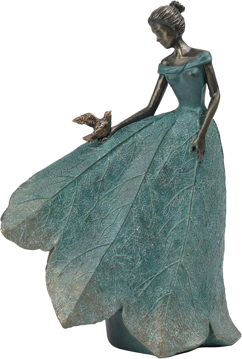 Guichifun Fairy Statue Home Decoration Leaf Angel Girls 8.5 x 5 x 12 Inch | Resin, Home Garden Decor, For Outside or Inside, Rustic Fairy Garden Outdoor Yard Figurines, Gifts for Women