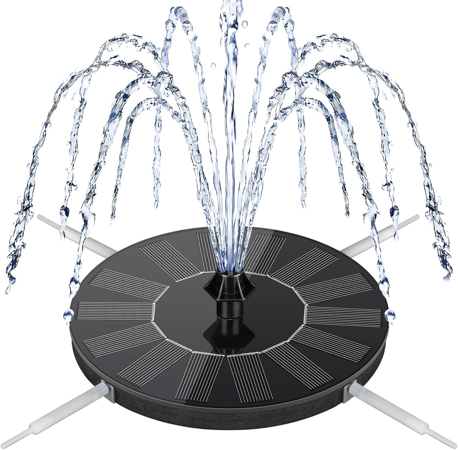 Mademax Solar Bird Bath Fountains, Upgrade 1.4W Solar Fountain Pump with 8 Nozzles & 4 Brackets, Free Standing Floating Solar Powered Water Fountain Pump for Bird Bath, Garden, Pond, Pool, Outdoor