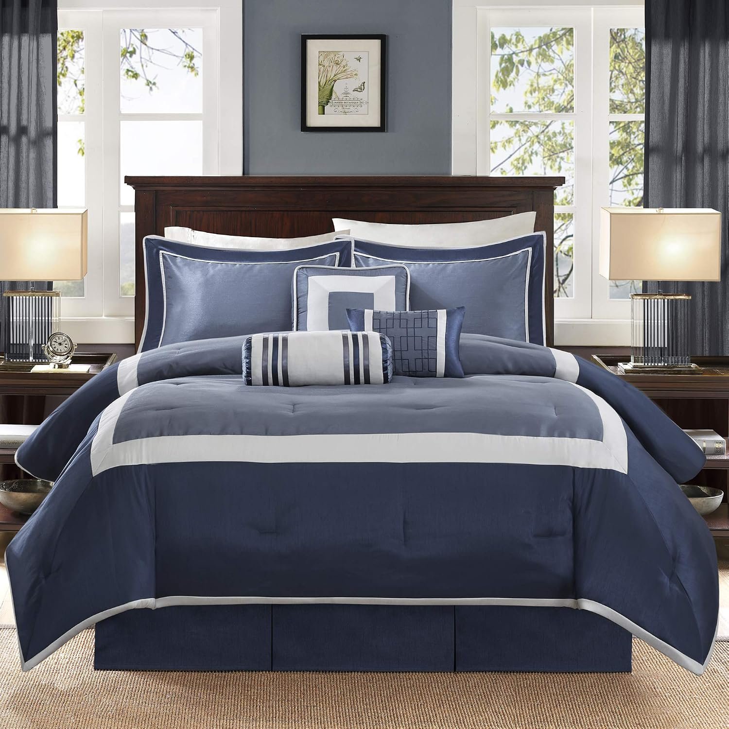 Madison Park Deluxe Hotel Style Comforter Set, 7PC Queen Bedding Set