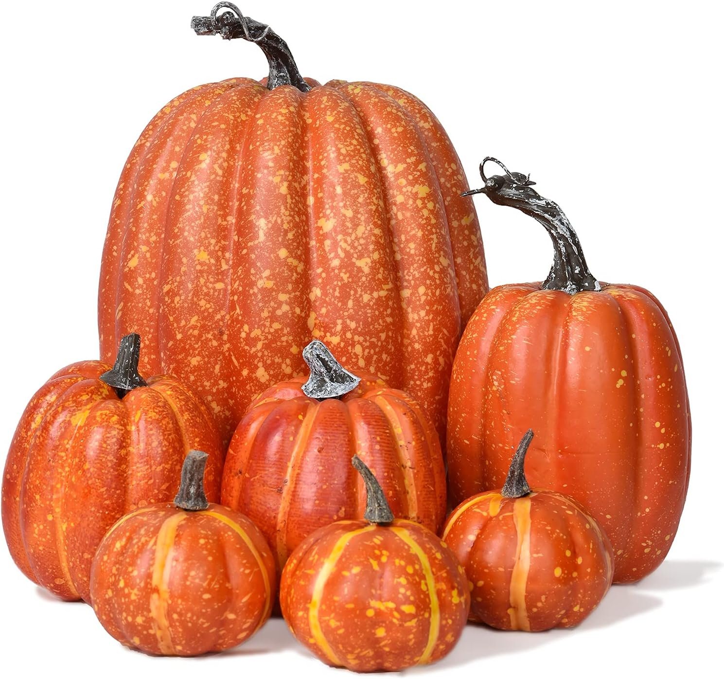 7Pcs Thanksgiving Artificial Pumpkin Home Decoration Sets, Artificial Vegetables Pumpkin for Fall Halloween Home Decor