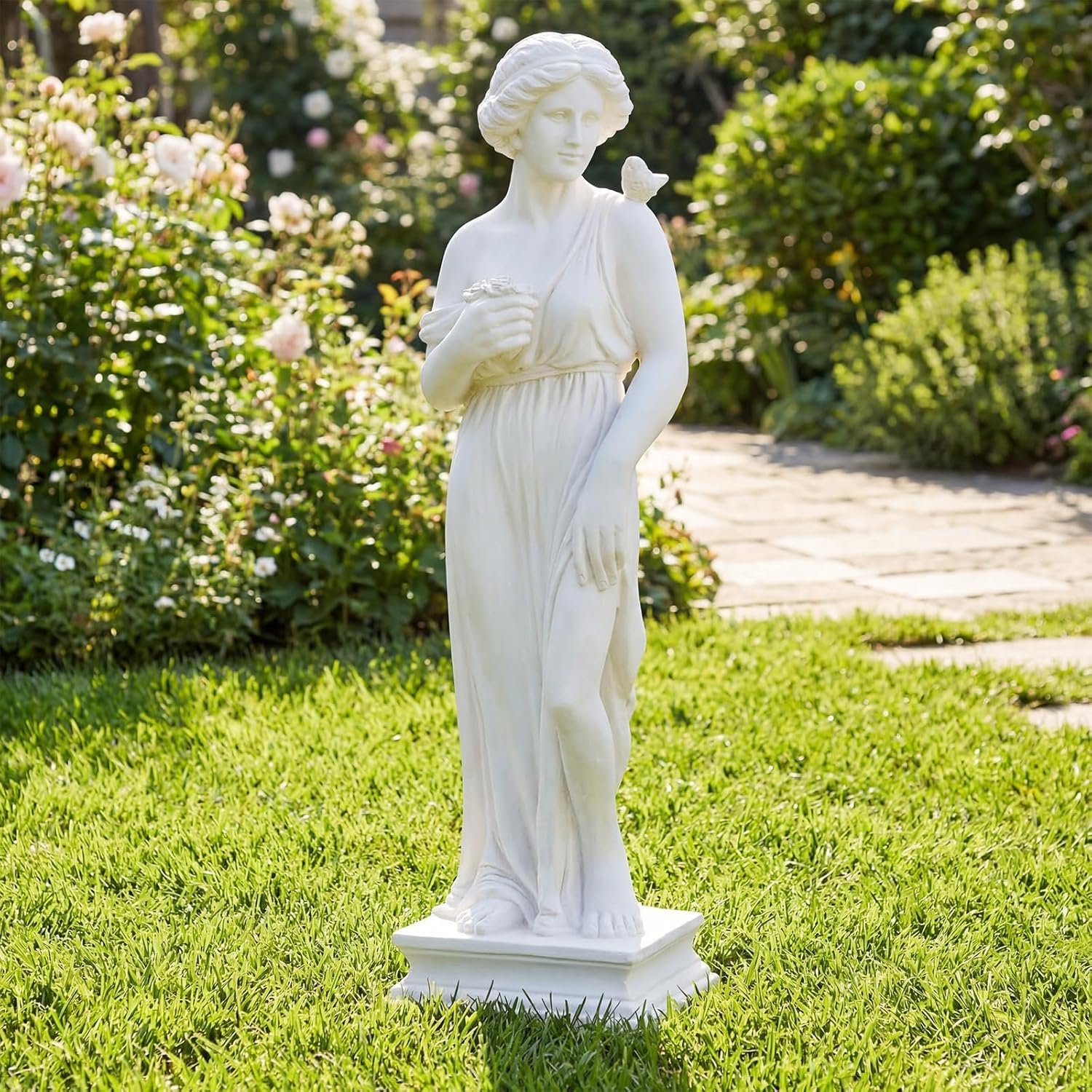 Giantex 31.5″ Greek Goddess Statue, Roman Style Outdoor Garden Statue | Mythology Sculpture with Antique Finish, Weather-Resistant Magnesium Oxide Yard Decor for Patio, Lawn, Courtyard