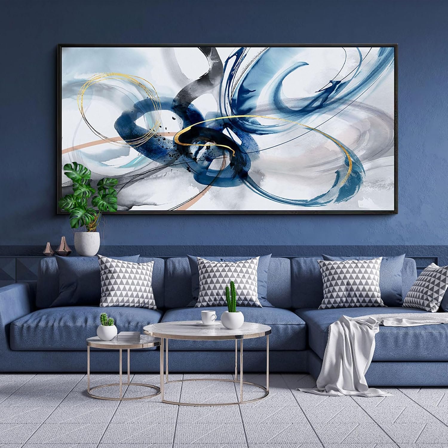 KLAKLA Extra Large Wall Art – Abstract Huge Canvas Picture Wall Decor Living Room Oversized Artwork for Walls Bedroom Office Decoration Modern Frame Wall Art