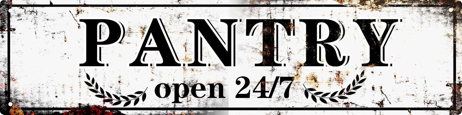 Retro Tin Metal Sign Pantry Statement Farmhouse Bathroom Wall Decor for Home Vintage Bar or Dorm Unique Gift Idea for Friends 4×16 in