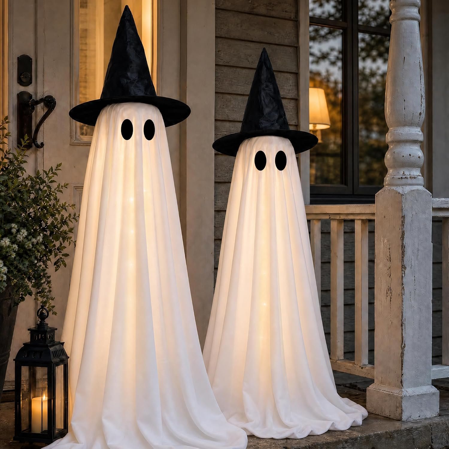 Halloween Decorations Indoor -2 Packs Light Up Ghost with Lights | Porch Home Outdoor Garden Yard Lawn Party Decor