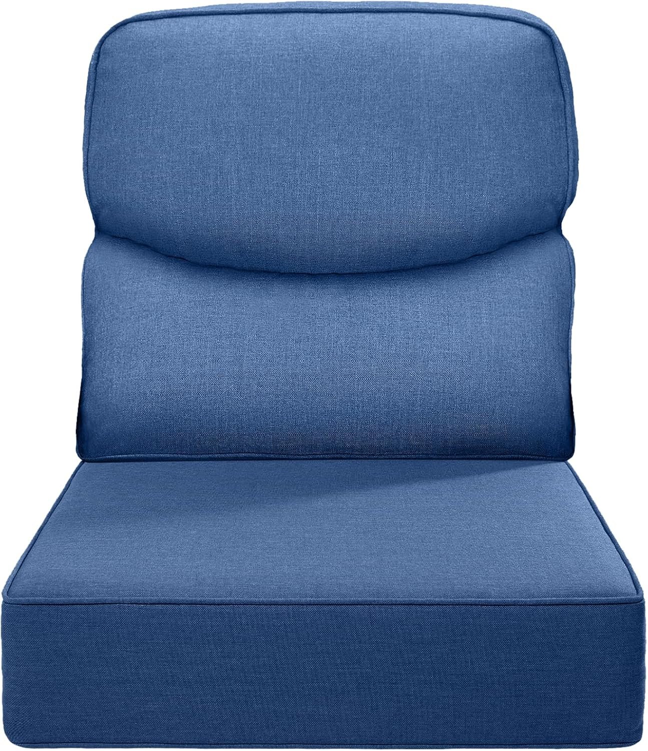 Luxury 6 Inch Smile Outdoor Cushions – 1 Set 24×24 Deep Seat Water-Repellent Patio Furniture Replacement Cushion for Wicker Rattan Wood Metal Chair Glider Rocker Loveseat Sofa – Navy Blue