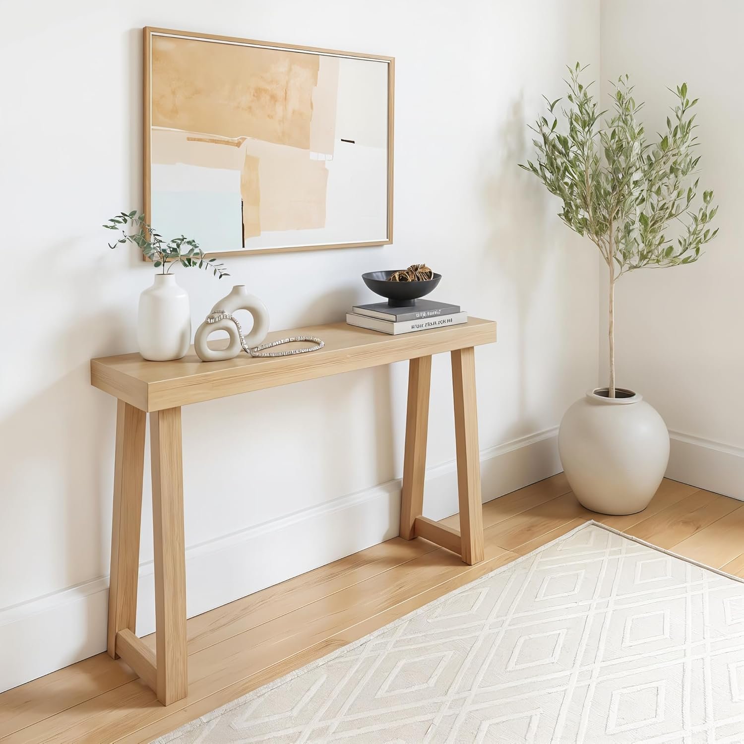 Plank+Beam Classic Console Table, 46 Inch, Blonde