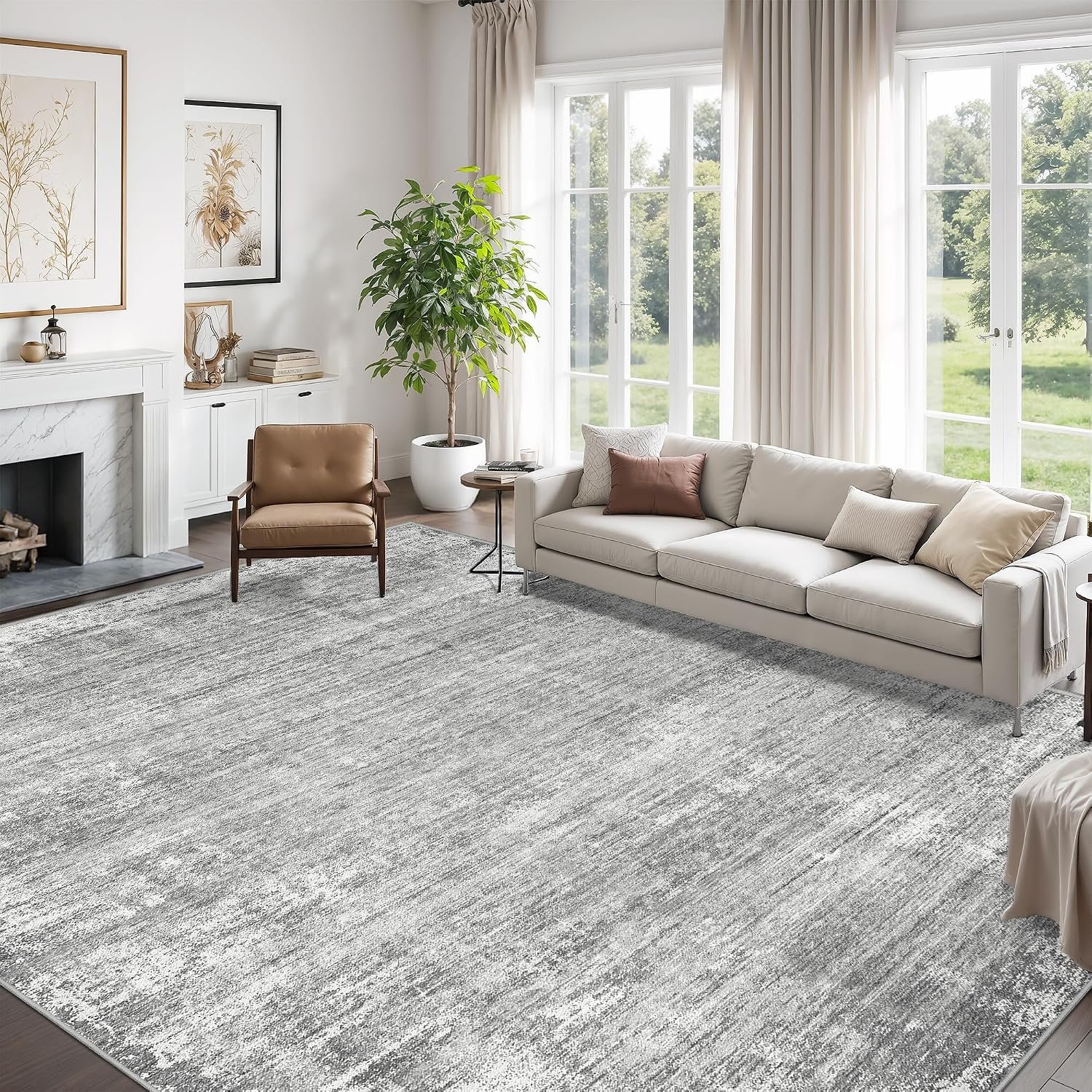 8×10 Area Rugs for Living Room, Non-Slip Backing Washable Rug, Modern Abstract Area Rug, Stain Resistant Rugs for Bedroom, Ultra-Thin Large Area Rugs, Area Rug 8×10
