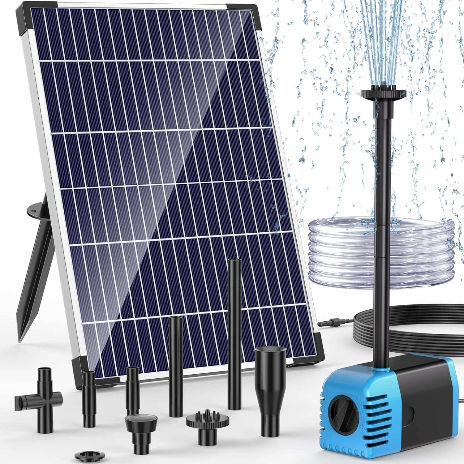 Solar Water Pump 12W, Solar Water Fountain Pump with 160GPH Submersible Pond Pump Adjustable Flow for Solar Fountain, Pond, Fish Tank, Garden, Pool, Water Features