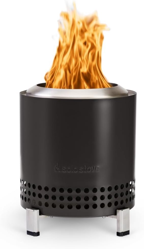 Solo Stove Mesa XL, 7 Inch Tabletop Fire Pit with Stand – Smokeless, Stainless Steel Fire Pit for Camping, Outdoor & Patio- Wood Burning or Pellet Fueled Portable Bonfire, 2.3lbs, Ash