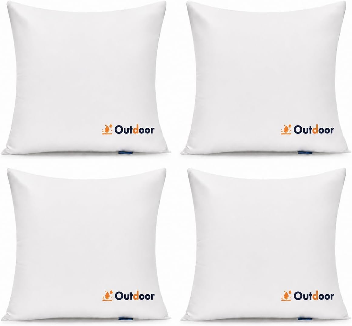 MIULEE Set of 4 Decorative Outdoor Pillows with Printed Pattern 18×18 | Decorative Water Resistant Pillow Cushion for Patio and Garden