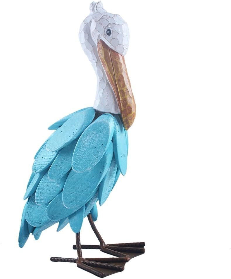 Pelican Statues Outdoor Decor, 11.5″ Coastal Ocean Bird Garden for Backyard Porch Patio Home Decor…