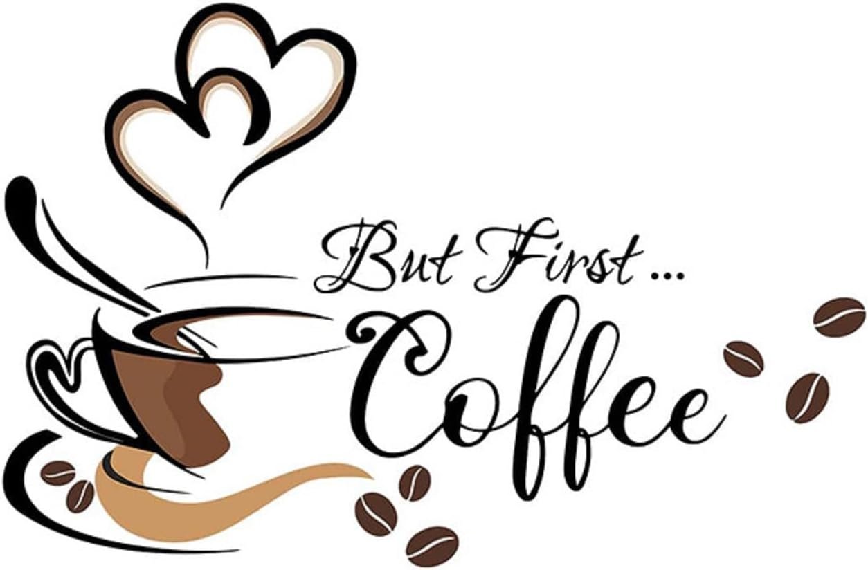 iMagitek Black Coffee Wall Decals Peel and Stick Coffee Tea Cup Latte Art Wall Stickers Coffee Signs for Bar Cafe Pub | Peel and Stick Coffee Tea Cup Latte Art Wall Stickers Coffee Signs for Coffee Bar Cafe Pub Ding Room