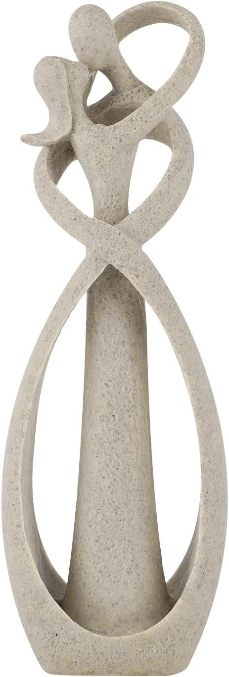 Trycooling Kissing Lovers Statue Abstract Sculpture, Sandstone, Small | Resin Statues Collectible Figurines, Modern Home Decoration for Living Room Office Shelves Coffee Table Desk Decor