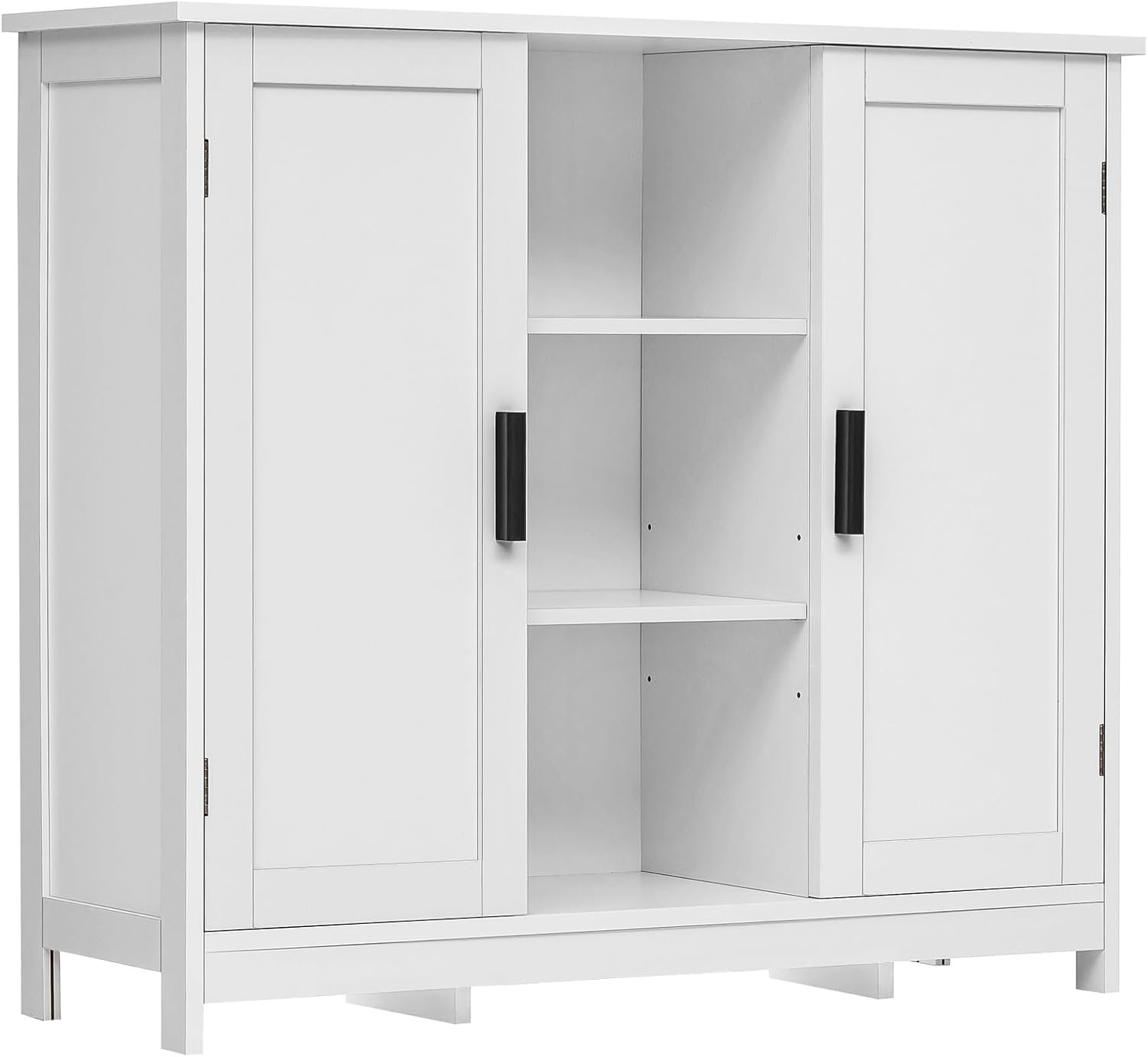 Iwell Storage Cabinet with 2 Doors and 4 Storage Shelves, Buffet Cabinet, Bathroom Cabinet for Living Room, Entryway, Home Office, White