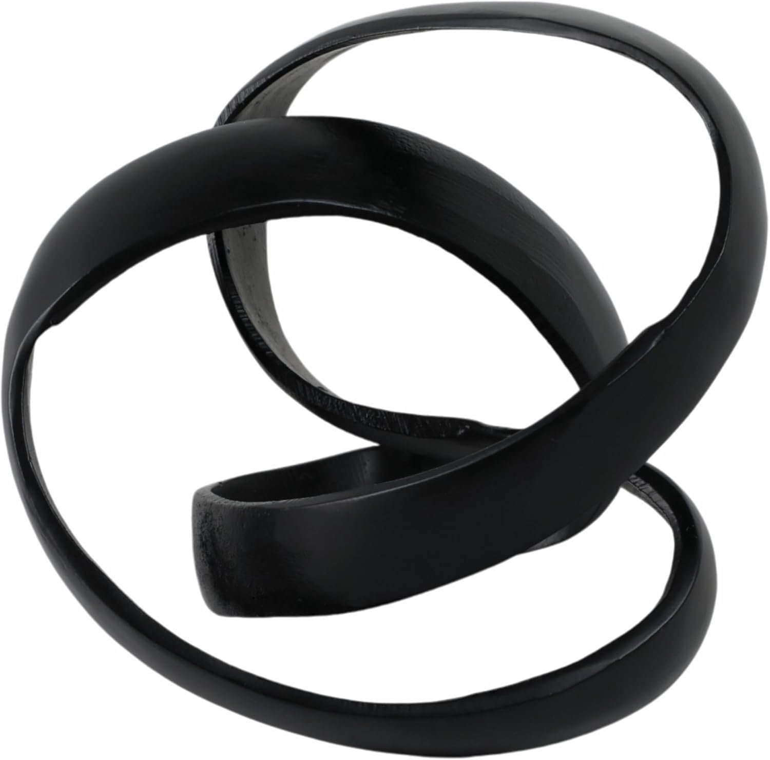 Metal Decorative Object – Minimalist Shelves & Coffee Table Decor – Aluminum Knot Sculpture Modern Home Decor for Office, Bedroom & Living Room – 8″ x 7″, Black