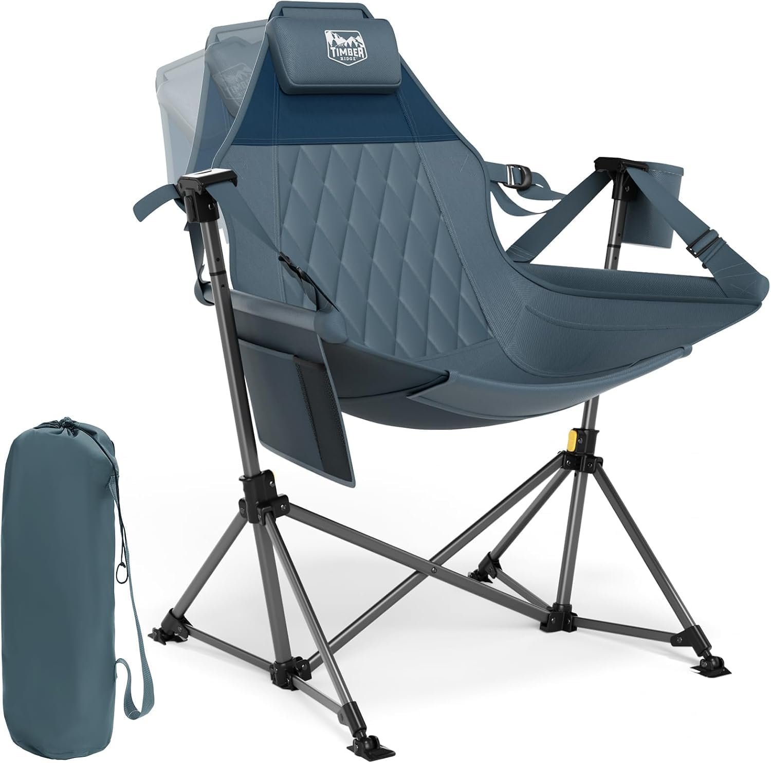 TIMBER RIDGE Hammock Camping Chair, Oversized Swinging Chair, 400lbs Load | Portable Folding Rocking Camping Chair with Adjustable Back & Seat Height for Outdoor Lawn, Backyard and Patio