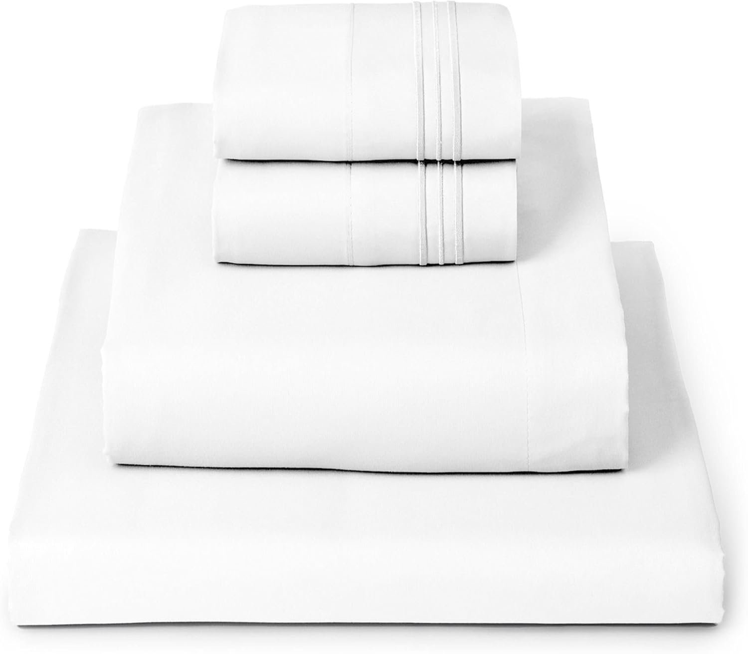 Mellanni Iconic 4-Piece, Ultra Soft Sheet Set (King, White) | 10M+ Sleepers. Lab-tested: Sleeps Cool, Stays Bright, Strong, Smooth. Good Housekeeping Best Bedding, 7 yrs running.