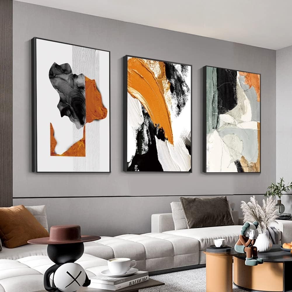 Canvas Wall Art Aesthetic Abstract Graffiti Large 32″ X 24″ Set of 3 Minimalist Wall Decor Modern Nature Art Posters Prints Frame Wall Art For Living Room Bedroom Bathroom Kitchen Office