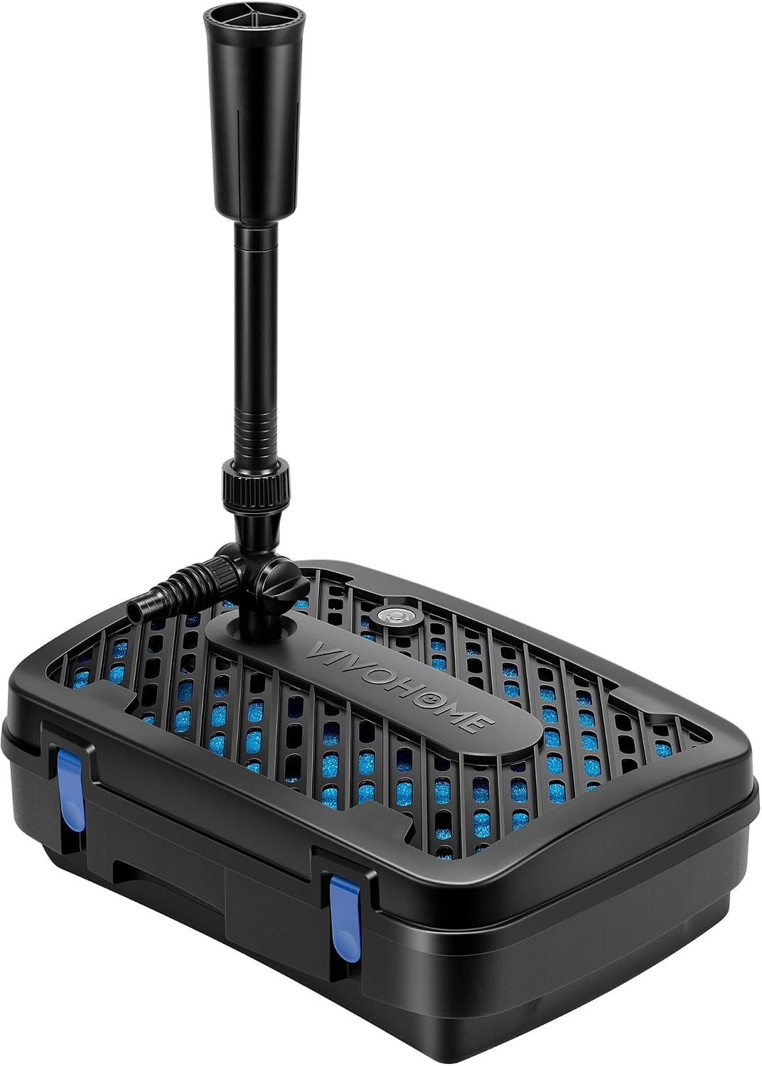 VIVOHOME All-in-One Pond Filter Fountain Kits, 260GPH Pond Pump for Pond | Multi-Stage Filtration, 33ft Power Cord, 13W Light, Outdoor Water Features, Ponds Up to 790gallons