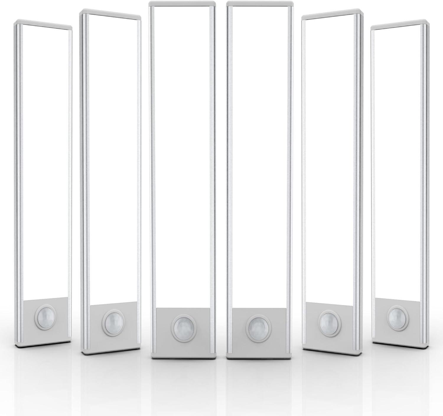 6 Pack Under Cabinet Lighting Wireless, 32 LED Rechargeable Battery Motion Sensor Light Indoor, Stick On Magnetic Closet Lights, Under Counter Lights for Kitchen, Stairs, White 8 in