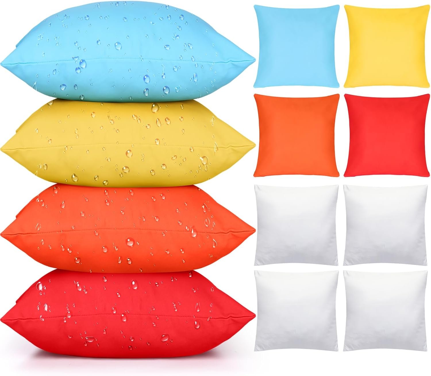 Colingmill 4 Pack Colorful Outdoor Throw Pillows with Inserts 18×18 Inch Decorative Waterproof Throw Cushion for Sofa Couch Home Patio