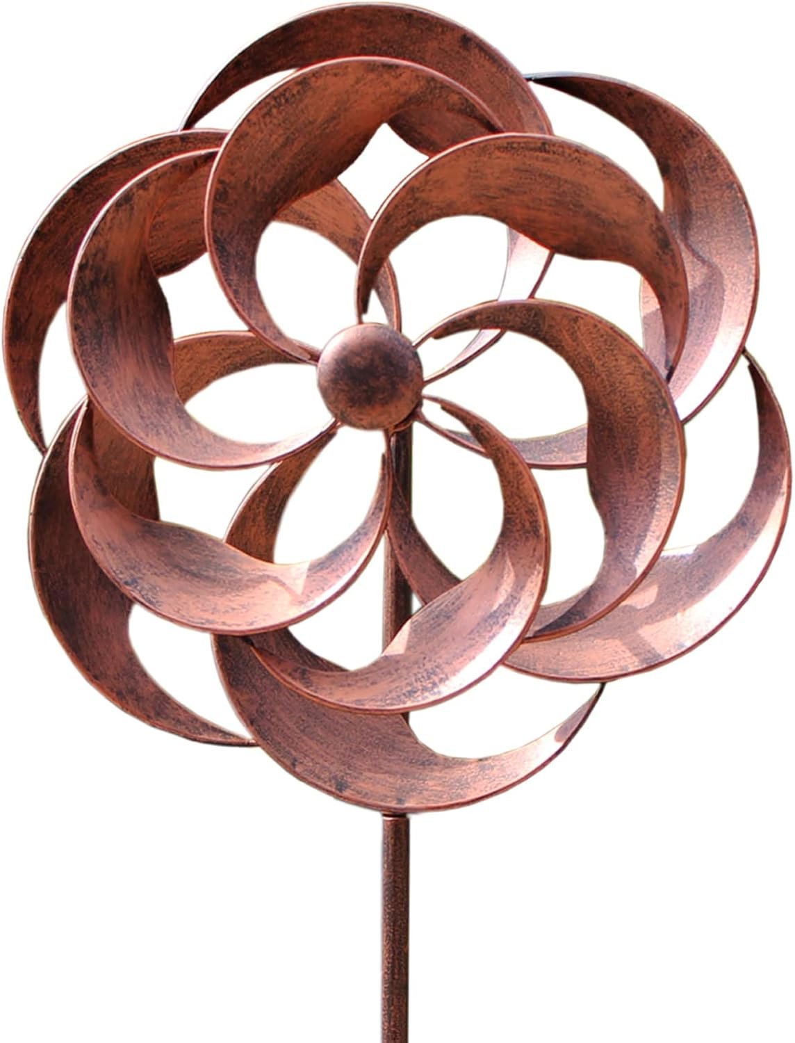 Garden Wind Spinner Willow Leaves Metal Outdoor Yard Decor | 360 Degrees Swivel, Classical Design, 63×13 Inches