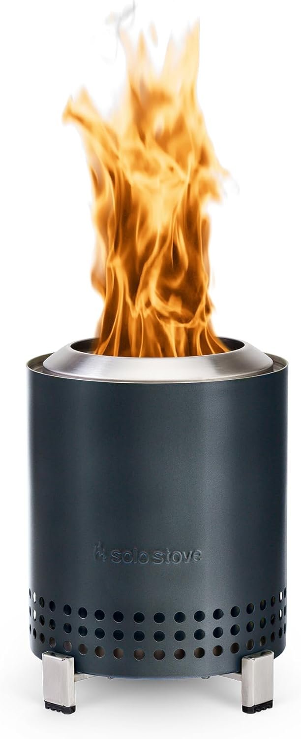 Solo Stove Mesa, 5.1 Inch Tabletop Fire Pit with Stand – Smokeless, Stainless Steel Fire Pit for Camping, Outdoor & Patio- Wood Burning or Pellet Fueled Portable Bonfire, 1.4lbs, Gunmetal