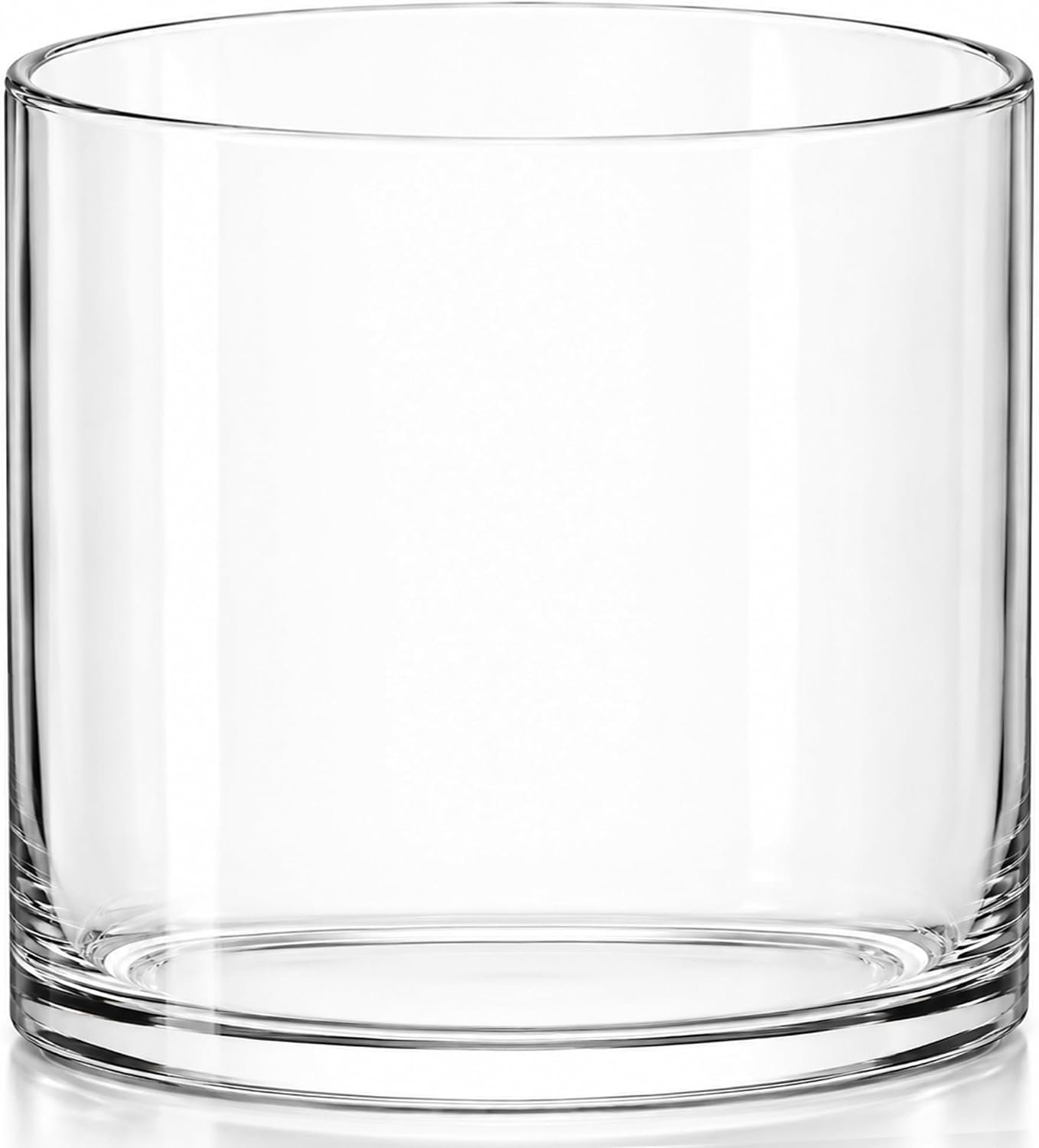 Royal Imports Flower Glass Vase Decorative Centerpiece for Home or Wedding – Cylinder Shape, 6″ Tall, 6″ Opening, Clear
