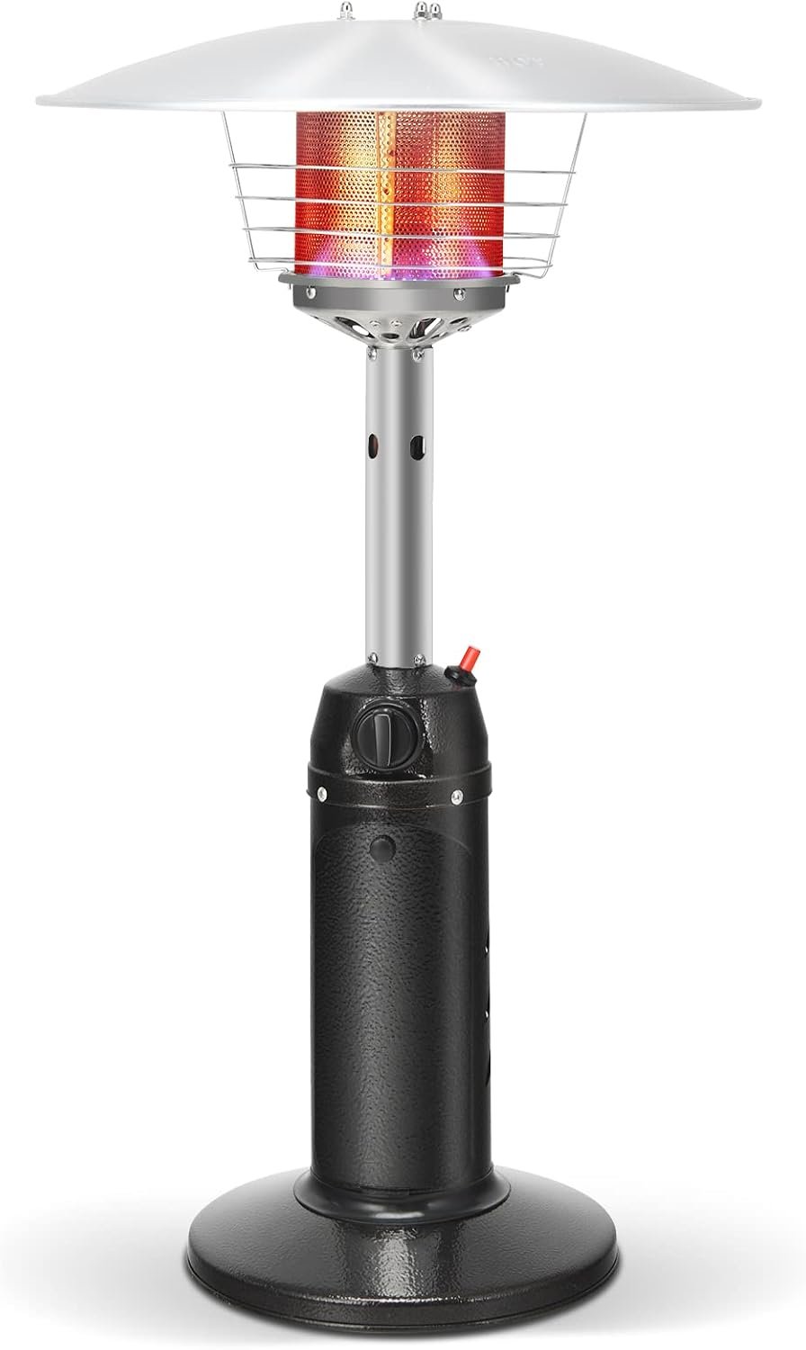 Giantex Outdoor Propane Patio Heater, 13,000 BTU Portable Tabletop Heater | Weighted Base, Stainless Steel, Adjustable Thermostat, Electric Heater for Backyard, Garden, Commercial Restaurant, Black
